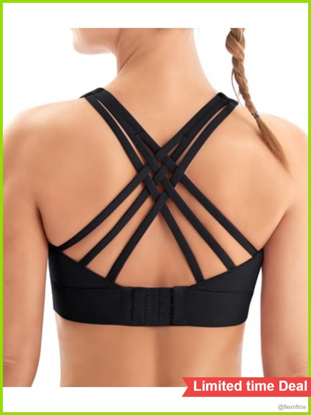 High Support Sports Bra Strappy Cross Back Wire Free Full Coverage